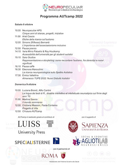 L’Autcamp a Roma l’8 e 9 ottobre